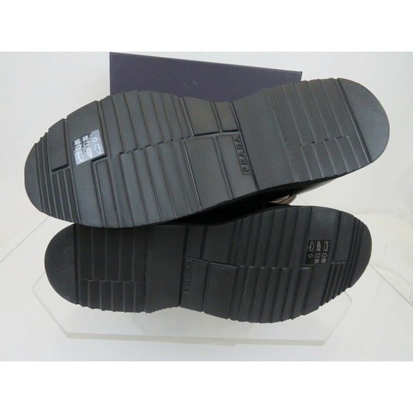 NIB PRADA 0T0782 CAMOUFLAGE GREEN LEATHER CAP TOE LACE UP COMBAT BOOTS 37 US 7 - Picture 10 of 12